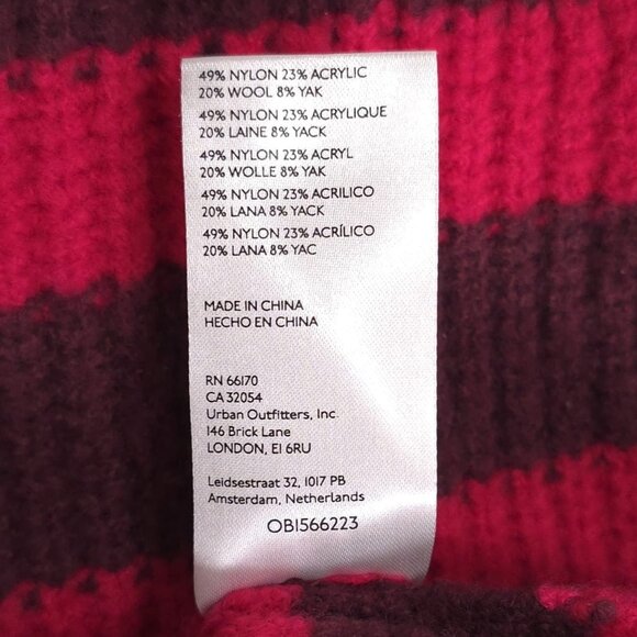 Maeve Anthropologie MEDIUM Pullover WOOL YAK Blend Flared Bell Sleeve Stripe Red - Picture 8 of 13